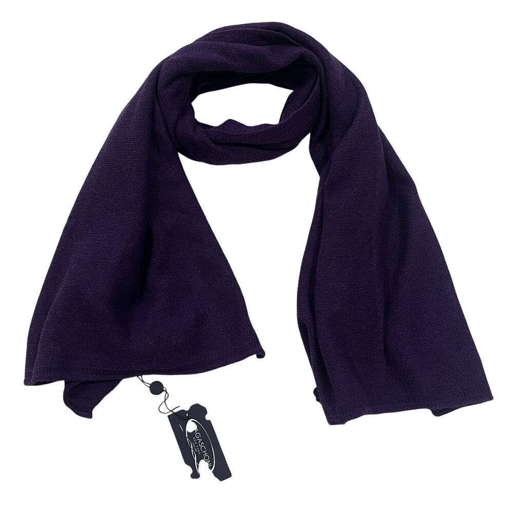 15-78(4) MAGASCHONI NWT $138 100% Cashmere Scarf Amethyst 60"Lx19.5"W